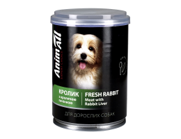 AnimAll Dog Консерва для собак Кролик с кроличьей печенью 375 г