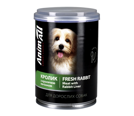 AnimAll Dog Консерва для собак Кролик с кроличьей печенью 375 г
