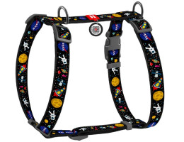 Waudog Nylon Шлейка для собак анатомическая QR паспорт Ш 15 мм ОГ 50-90 см ОТ 60-100 см NASA