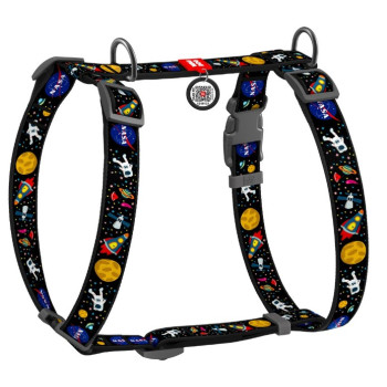 Waudog Nylon Шлейка для собак анатомическая QR паспорт Ш 15 мм ОГ 50-90 см ОТ 60-100 см NASA