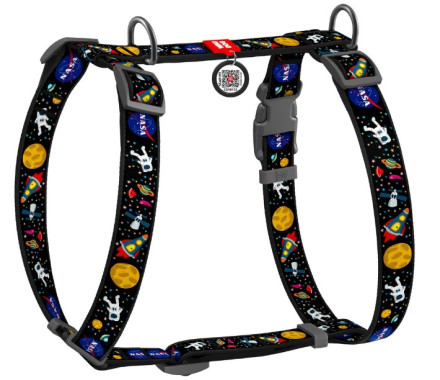 Waudog Nylon Шлея для собак анатомічна QR паспорт Ш 15 см ОГ 50-90 см ОТ 60-100 см NASA