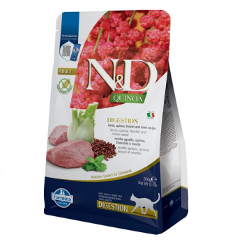 Farmina N&D Quinoa Digestion Adult Сухой корм для котов Ягненок и киноа 300 г