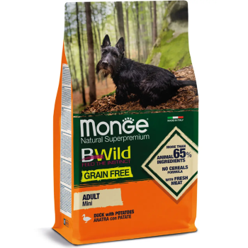 Monge Сухой корм для собак Bwild Grain Free Mini Утка 2,5 кг