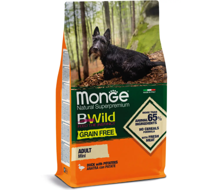 Monge Сухой корм для собак Bwild Grain Free Mini Утка 2,5 кг