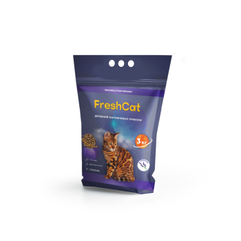 Fresh Cat Наполнитель древесный с ароматом лаванды 3 кг