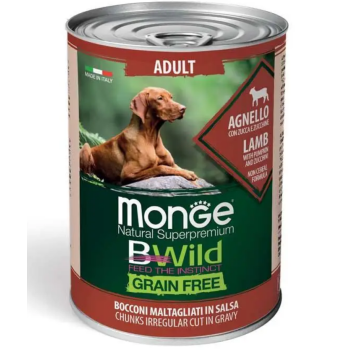 Monge Консерва для собак Bwild Adult Ягненок с тыквой и цукини 400 г