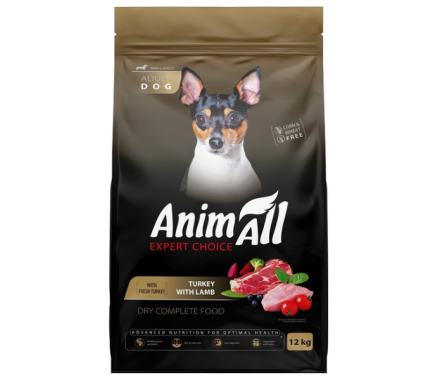 AnimAll Dog Сухий корм для собак малих порід Індичка та ягня 12 кг