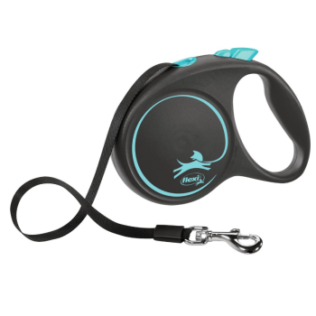 Flexi Black Design Рулетка-поводок для собак лента L 5 м синяя