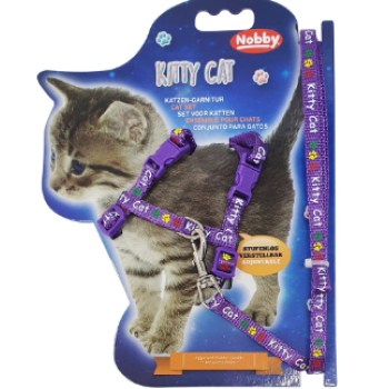 Nobby Шлейка + поводок для кошек Kitty Cat фиолетовый