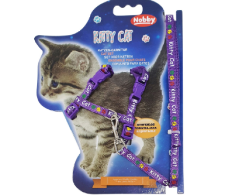 Nobby Шлейка + поводок для кошек Kitty Cat фиолетовый