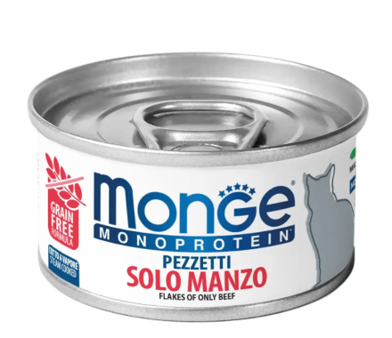 Monge Консерва для котов Monoprotein мясные хлопья Говядина 80 г
