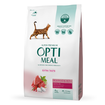 Optimeal Сухой корм для котов Телятина 4 кг