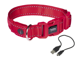 Nobby Нашийник для собак USB Flash mesh М-L 2,5x45-53 см червоний