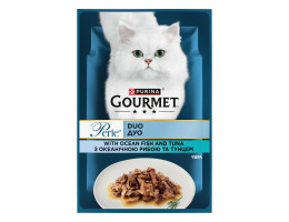Gourmet Влажный корм для котов филе Океаническая рыба и тунец в подливке 85 г