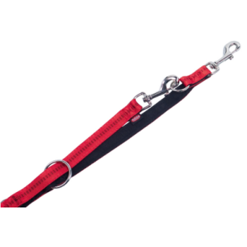 Nobby Поводок-перестежка для собак Soft Grip M-L 2х200 см красный