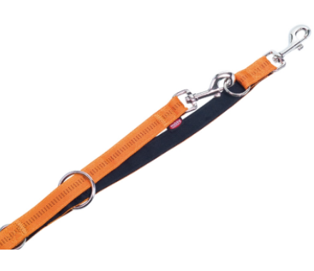 Nobby Поводок-перестежка для собак Soft Grip M-L 2х200 см оранжевый