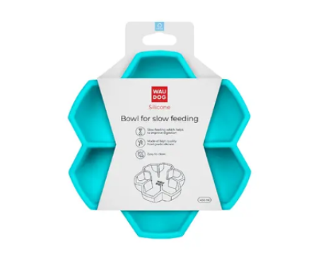 Waudog Silicone Миска для медленного кормления 450 мл голубая