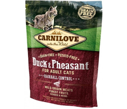 Carnilove Hairball Control Сухой корм для котов Утка и фазан 400 г