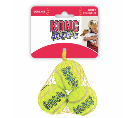 Kong Squaakair Balls toy for Dog Tennis Balls with XS 3 Pieces