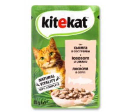 Kitekat Вологий корм для котів пауч Лосось в соусі 85 г