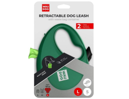 Waudog R-leash Рулетка-поводок для собак с контейнером для пакетов S 3 м зелёный