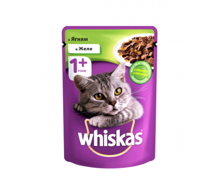 Whiskas Влажный корм для котов Ягненок в желе 85 г