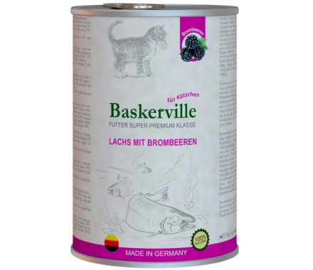 Baskerville KF Holistic Консерва для котят Лосось с ежевикой 400 г