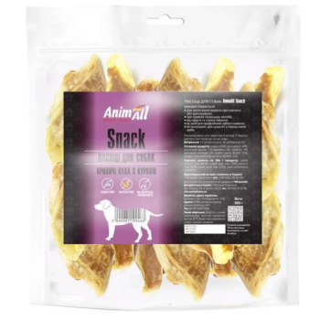 AnimAll Snack Ласощі для собак Кролячі вуха з куркою 500 г