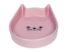 Nobby Миска для котів керамічна плоска Kitty Face 13х16х3 см 200 мл рожева