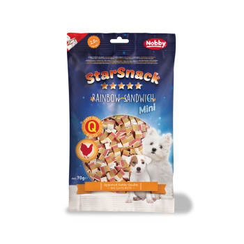 Nobby StarSnack Лакомства для собак Soft Chicken Rainbow Sandwich Mini 70 г