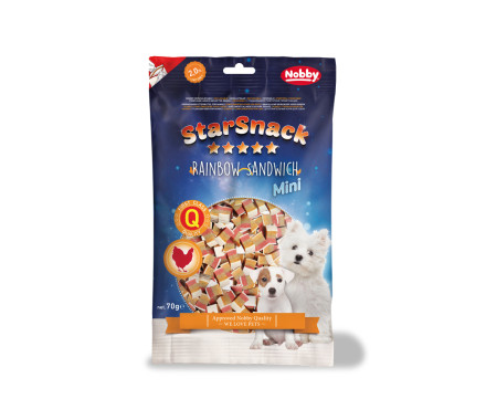 Nobby StarSnack Лакомства для собак Soft Chicken Rainbow Sandwich Mini 70 г