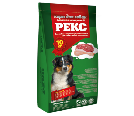Рекс Сухой корм для собак средней активности 10 кг