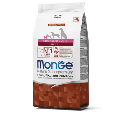Monge Сухой корм для собак Extrasmall Adult Ягненок и картофель 2,5 кг