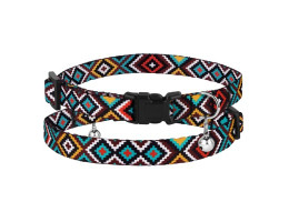 BronzeDog Ошейник для кошек Urban Гуцульский нейлоновый с бубенчиком ОШ 18–28 см Ш 10 мм ментол
