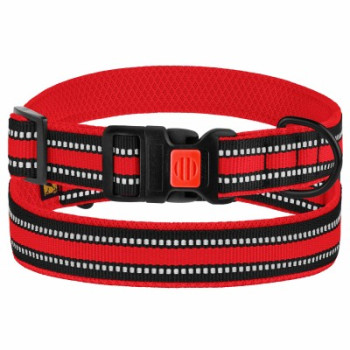 BronzeDog Ошейник для собак Mesh ОГ 25-33 см Ш 20 мм красный