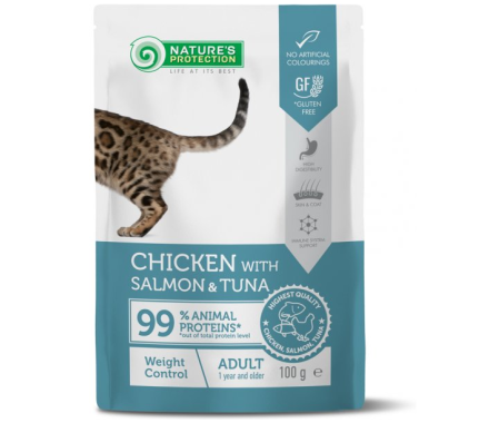Nature\'s Protection Влажный корм для котов Weight Control Курица и Лосось с Тунцом 100 г