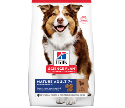 Hill’s SP Сухой корм для собак Senior 7+ Medium Ягнёнок и рис 2,5 кг