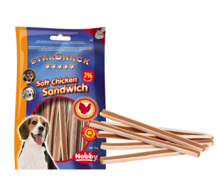 Nobby StarSnack Ласощі для собак Soft Chicken Sandwich 70 г