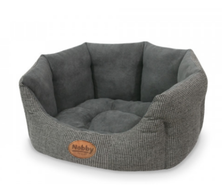 Nobby Лежак для тварин Comfort Bed Josi Квадратний 45х40х19 см сірий в клітинку