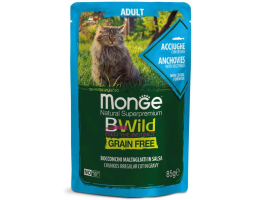 Monge Вологий корм для котів Bwild Grain Free Анчоус з овочами  85 г