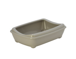 Moderna Туалет для котов с бортиком Arist-o-Tray Large 50х38х14 см тёплый-серый