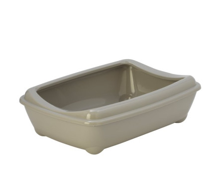 Moderna Туалет для котов с бортиком Arist-o-Tray Large 50х38х14 см тёплый-серый