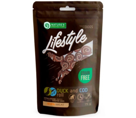 Nature\'s Protection Лакомства для собак Lifestyle Snacks роллы Утка и Треска 75 г