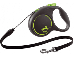 Flexi Black Design Повідець-рулетка для собак трос М 5 м зелений