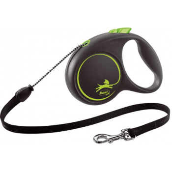 Flexi Black Design Рулетка-поводок для собак трос M 5 м зелёная
