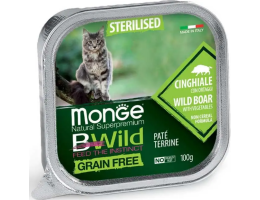 Monge Влажный корм для котов Bwild Grain Free Sterilised Кабан с овощами 100 г