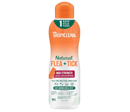 TropiClean Natural Flea & Tick Шампунь для собак максимальная защита от блох и клещей 592 мл
