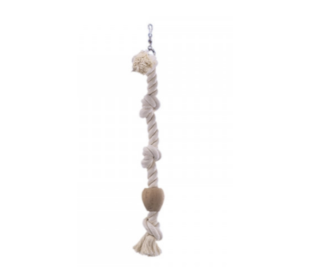 Nobby Игрушка для попугаев Веревка+кубик 67x2,5 см