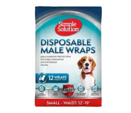 Simple Solution Пояс для кобелей Disposable Wrap S 31-49 см 12 шт