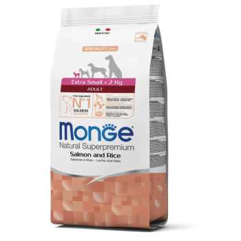 Monge Сухой корм для собак Extrasmall Adult Лосось и рис 800 г
